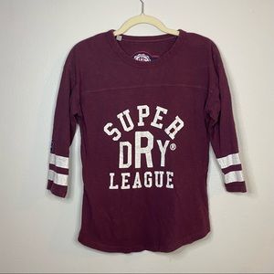 Superdry mid sleeves burgundy shirt